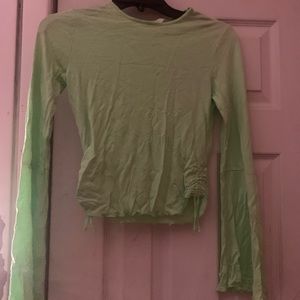 green blouse with flare sleeves from h&m